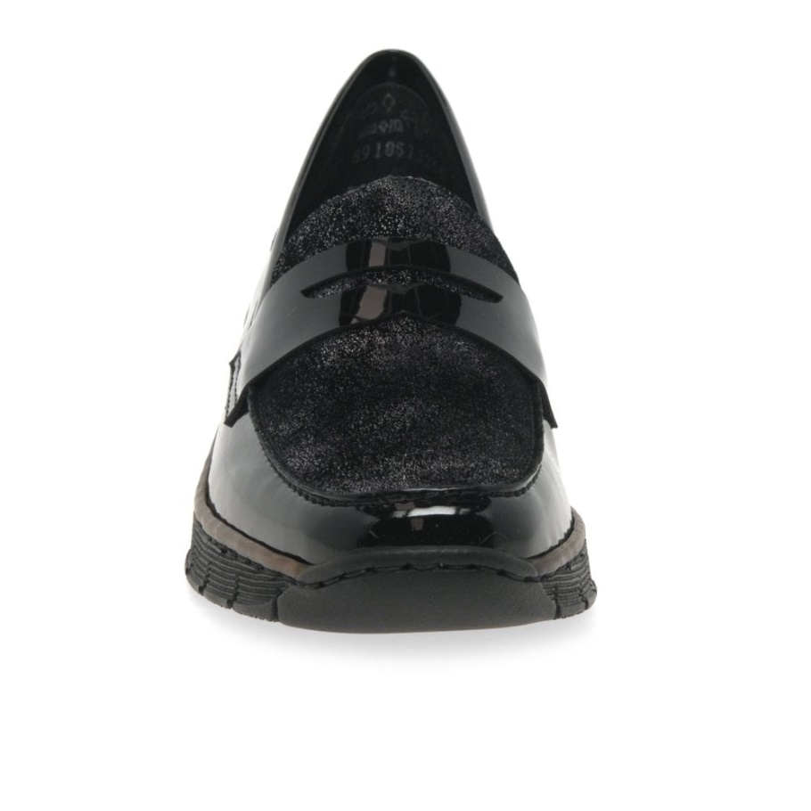 Rieker Glisten Damen Freizeitschuhe Schwarz