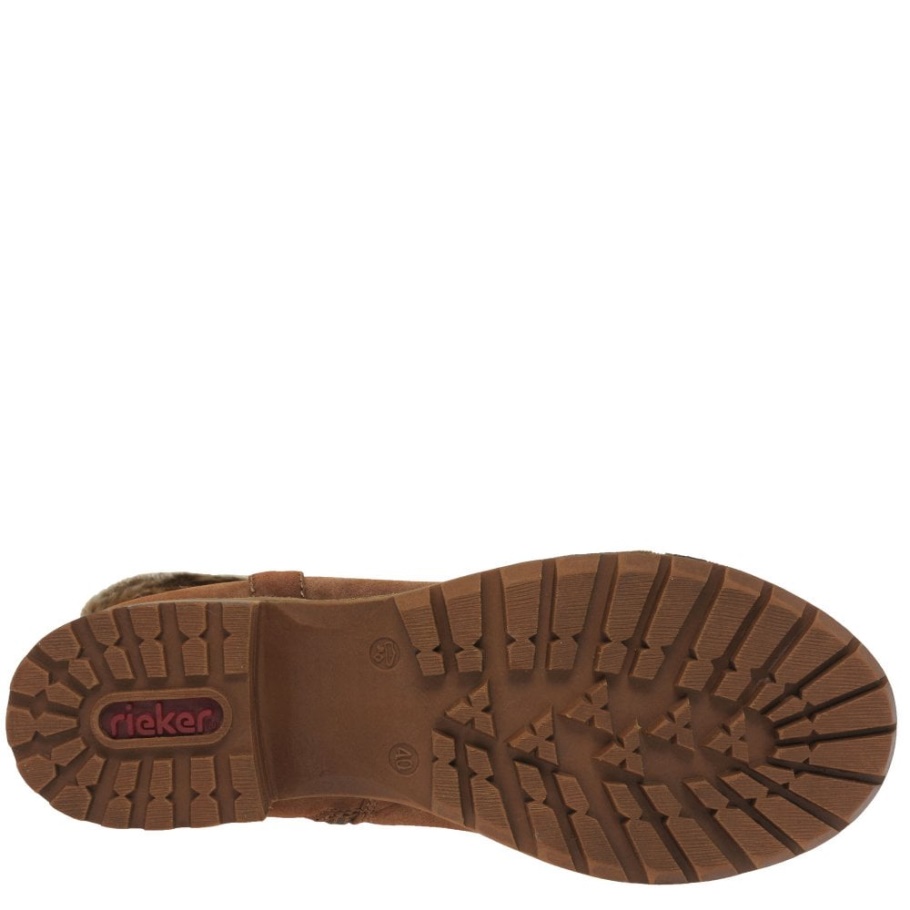 Rieker Newam Wasserabweisende Damenstiefel Mit Kunstpelzbesatz Tan