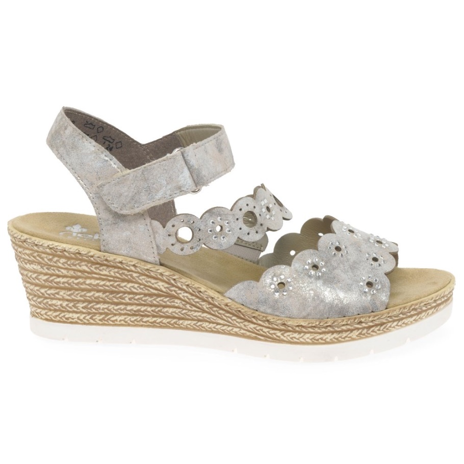 Rieker Niro Damen Sandalen Mit Keilabsatz Moon