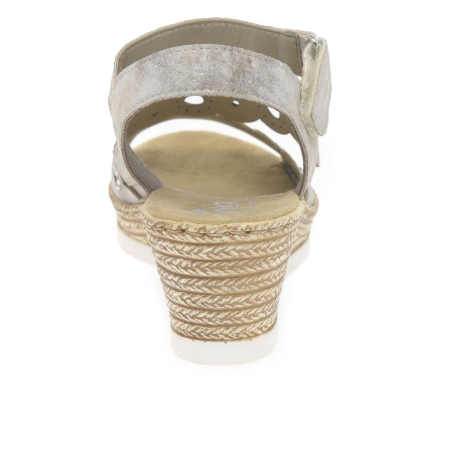 Rieker Niro Damen Sandalen Mit Keilabsatz Moon