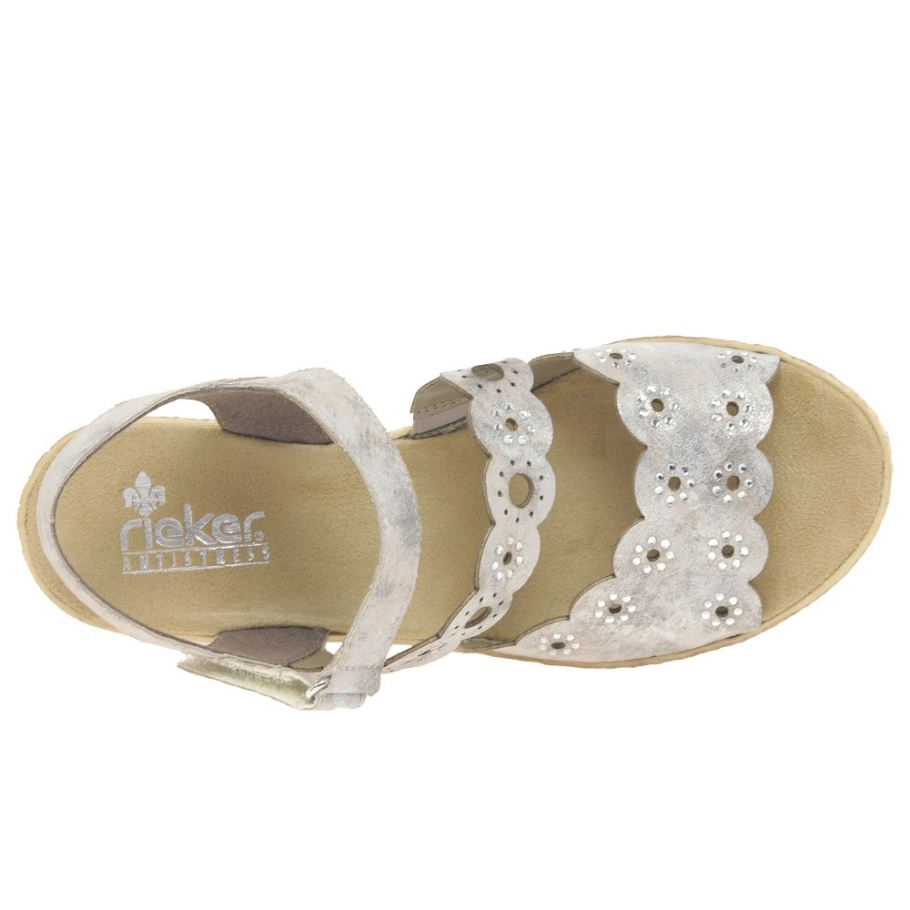 Rieker Niro Damen Sandalen Mit Keilabsatz Moon