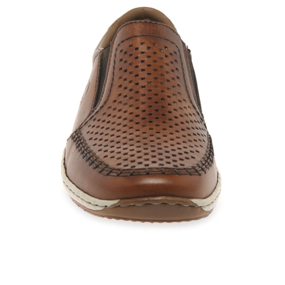 Rieker Pronto Herren Slip On Schuhe Erdnuss