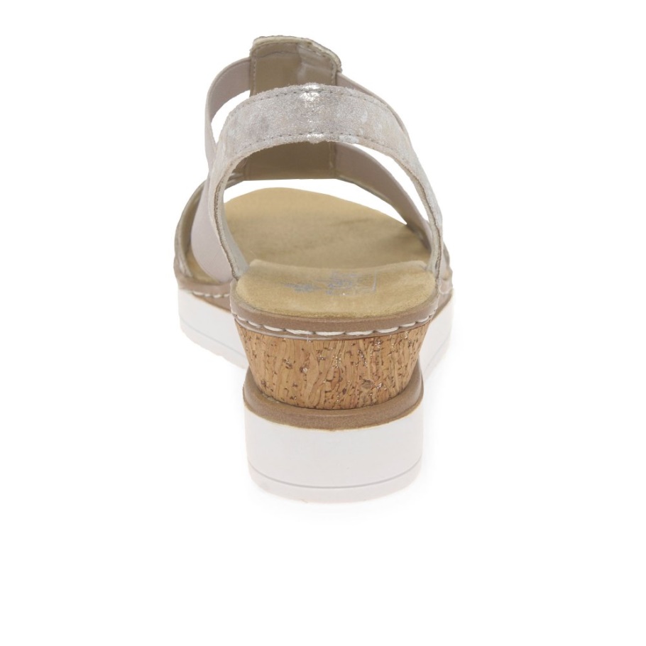 Rieker Sorella Damen Sandalen Mit Keilabsatz Rose