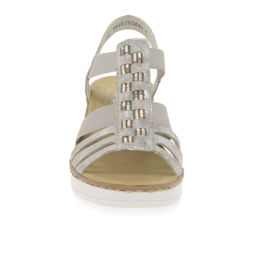 Rieker Sorella Damen Sandalen Mit Keilabsatz Rose