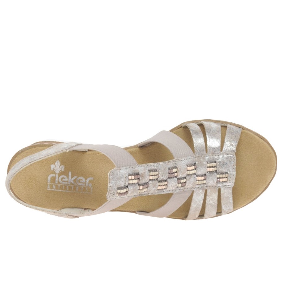 Rieker Sorella Damen Sandalen Mit Keilabsatz Rose