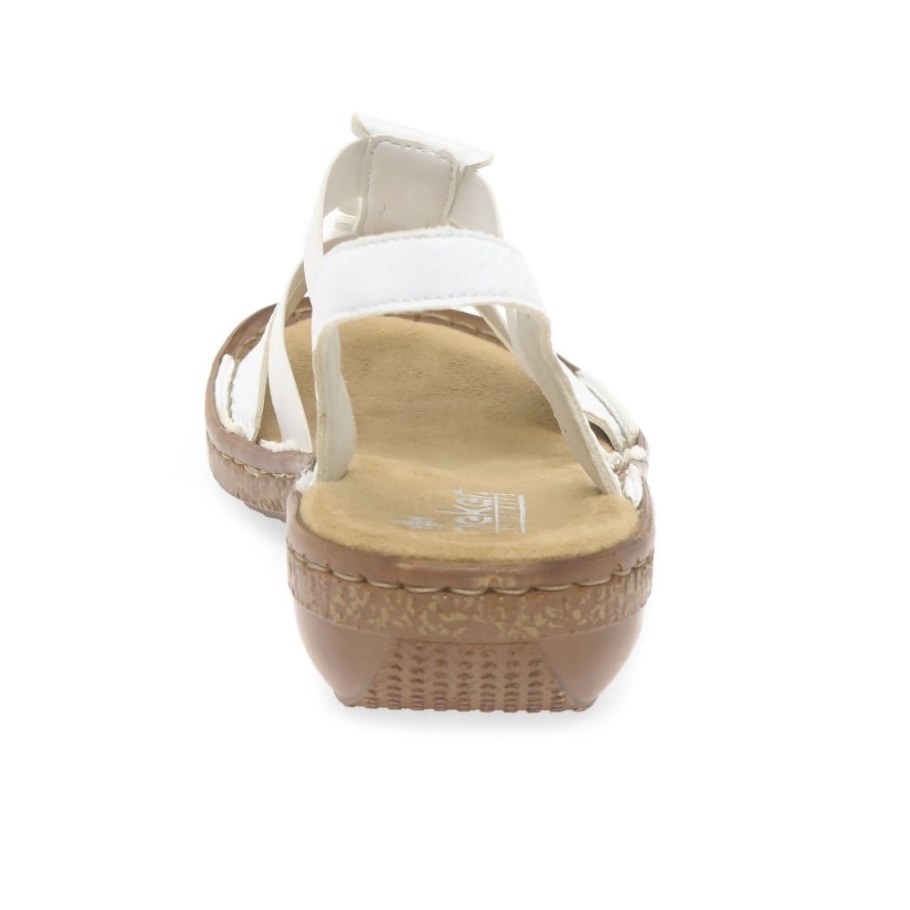 Rieker Trim Damen-sling Back Sandalen Weiß