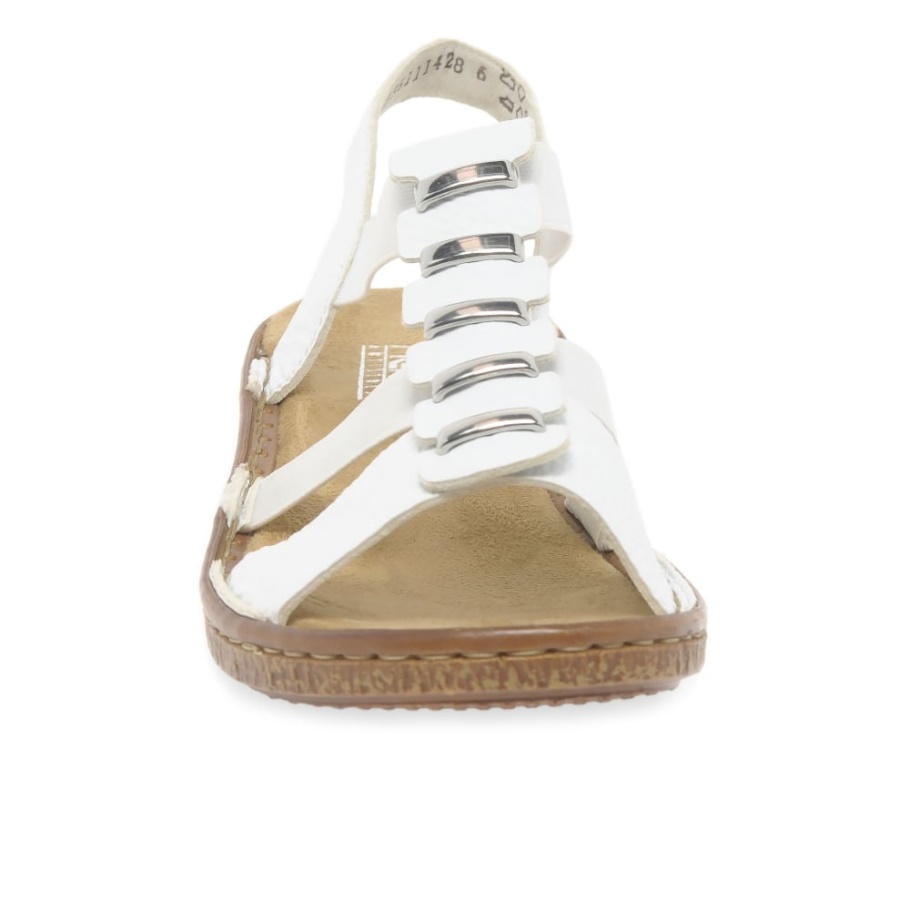 Rieker Trim Damen-sling Back Sandalen Weiß