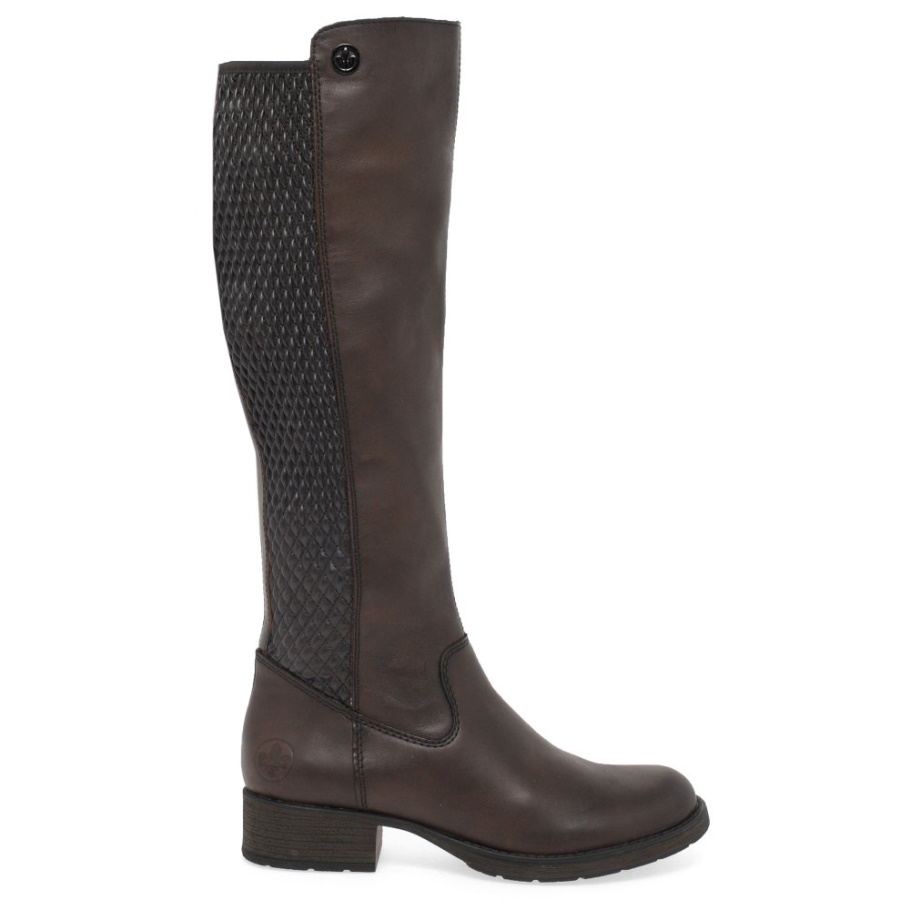 Rieker Utah Womens Knee High Boots Kastanie