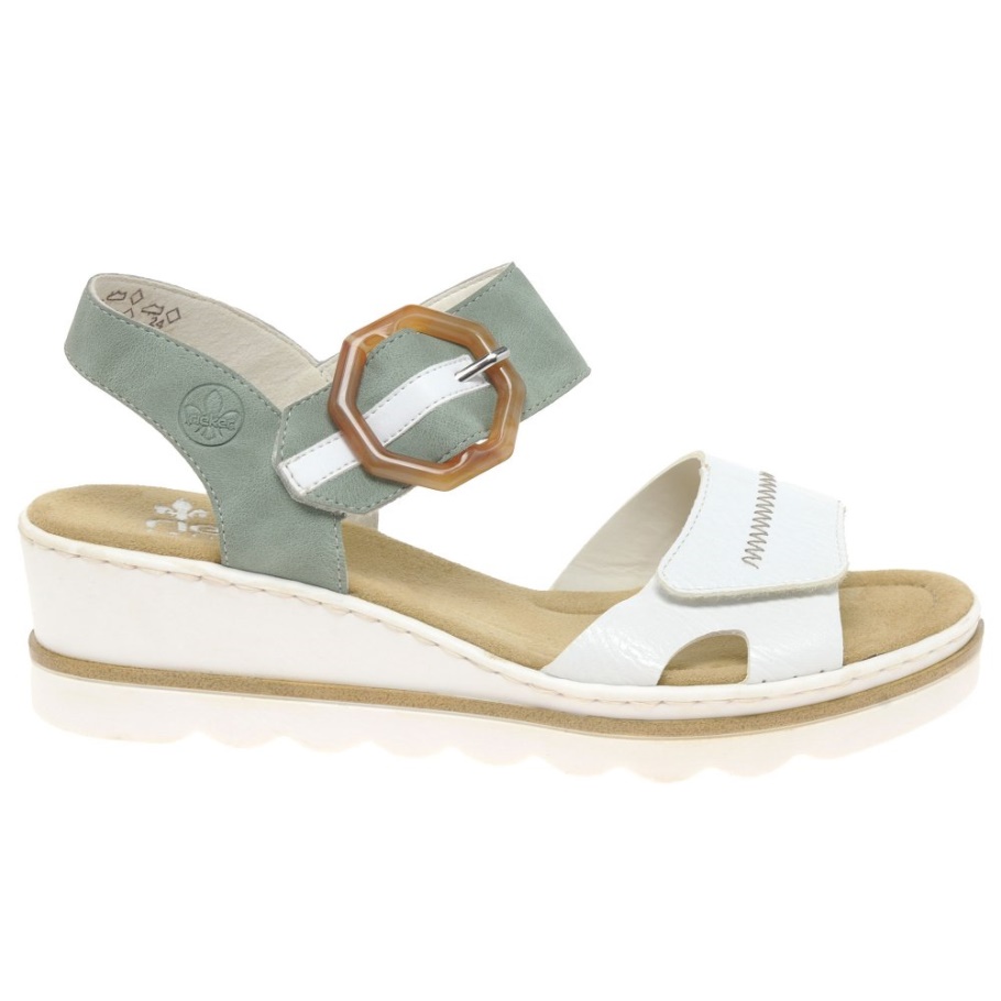 Weiß Rieker Jena Damen Sandalen Mit Keilabsatz
