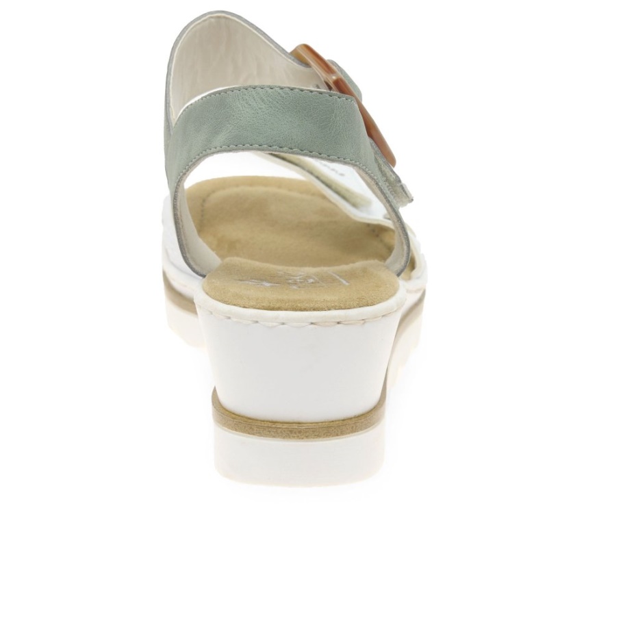 Weiß Rieker Jena Damen Sandalen Mit Keilabsatz