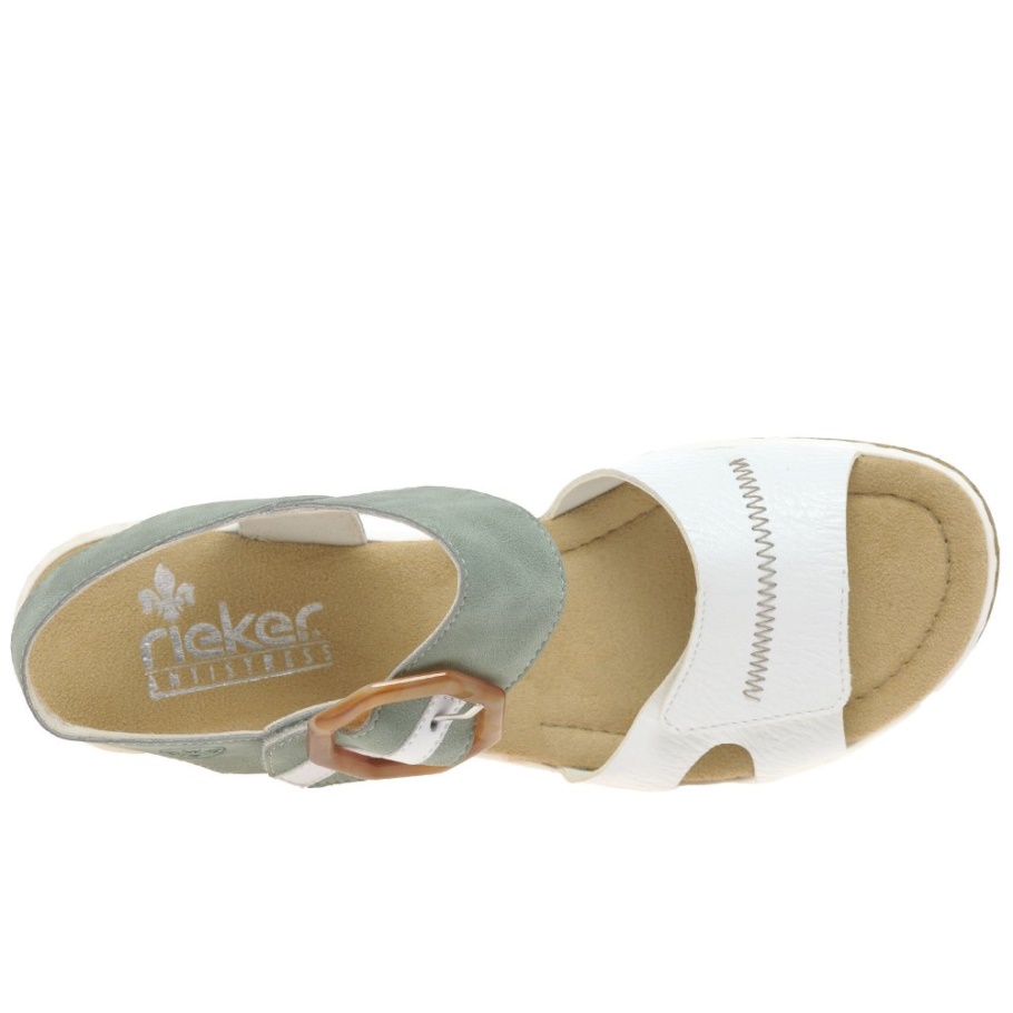 Weiß Rieker Jena Damen Sandalen Mit Keilabsatz