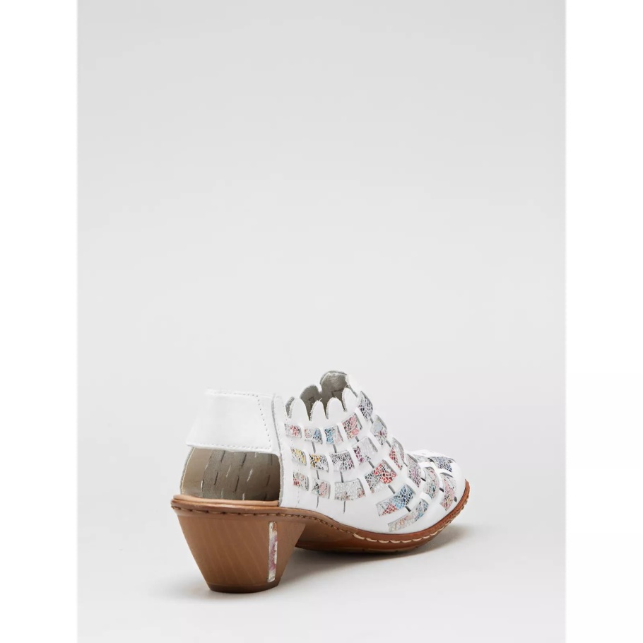 Rieker Flechtleder Halbschuh Taupe