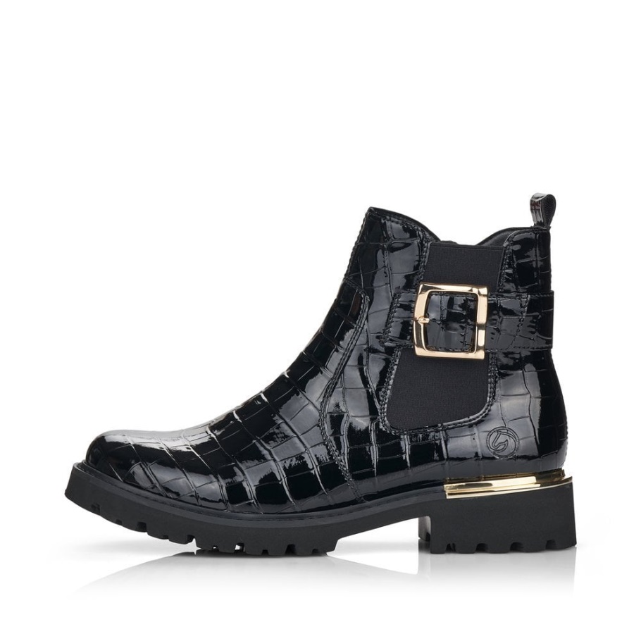 Rieker Remonte D8684 Damen Stiefel Schwarz
