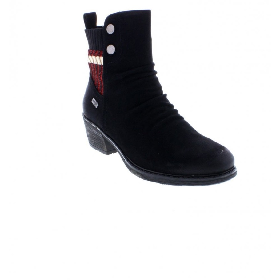 Rieker Remonte R1172-02 Schwarze Kombinationsstiefeletten Für Damen