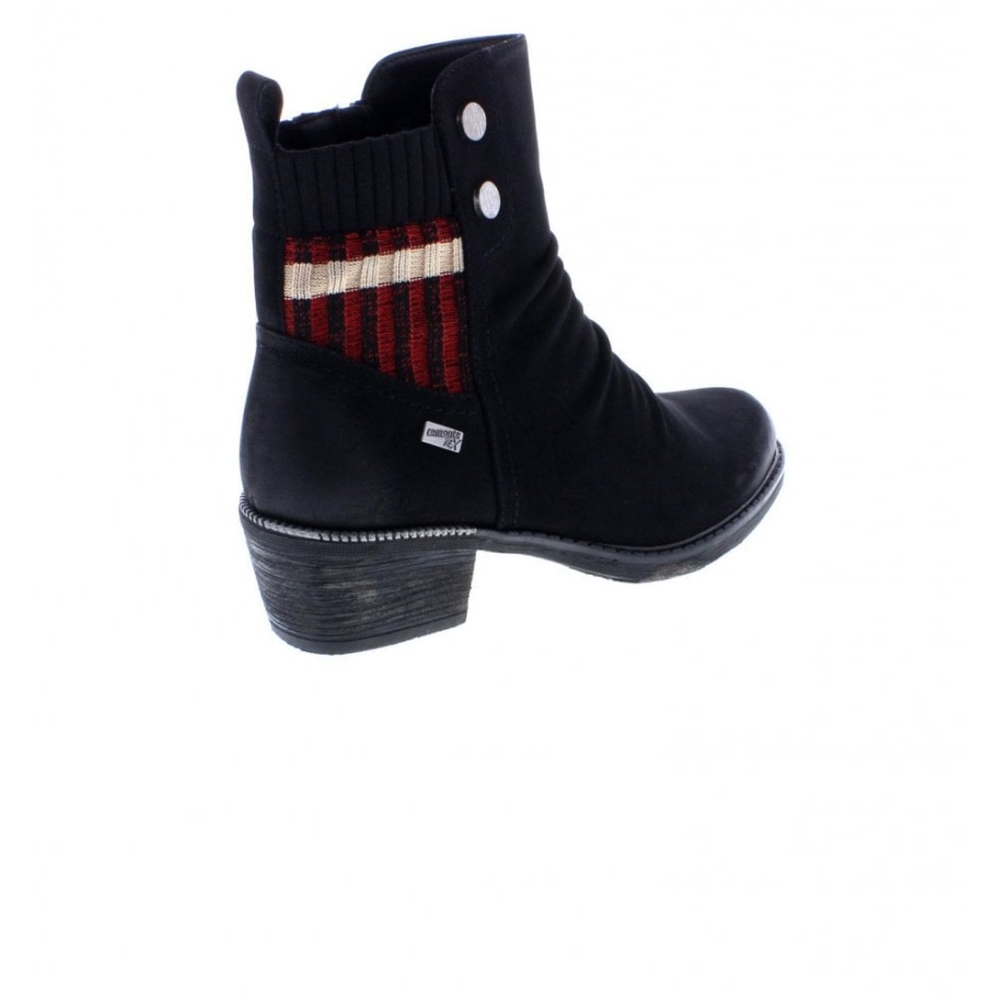 Rieker Remonte R1172-02 Schwarze Kombinationsstiefeletten Für Damen