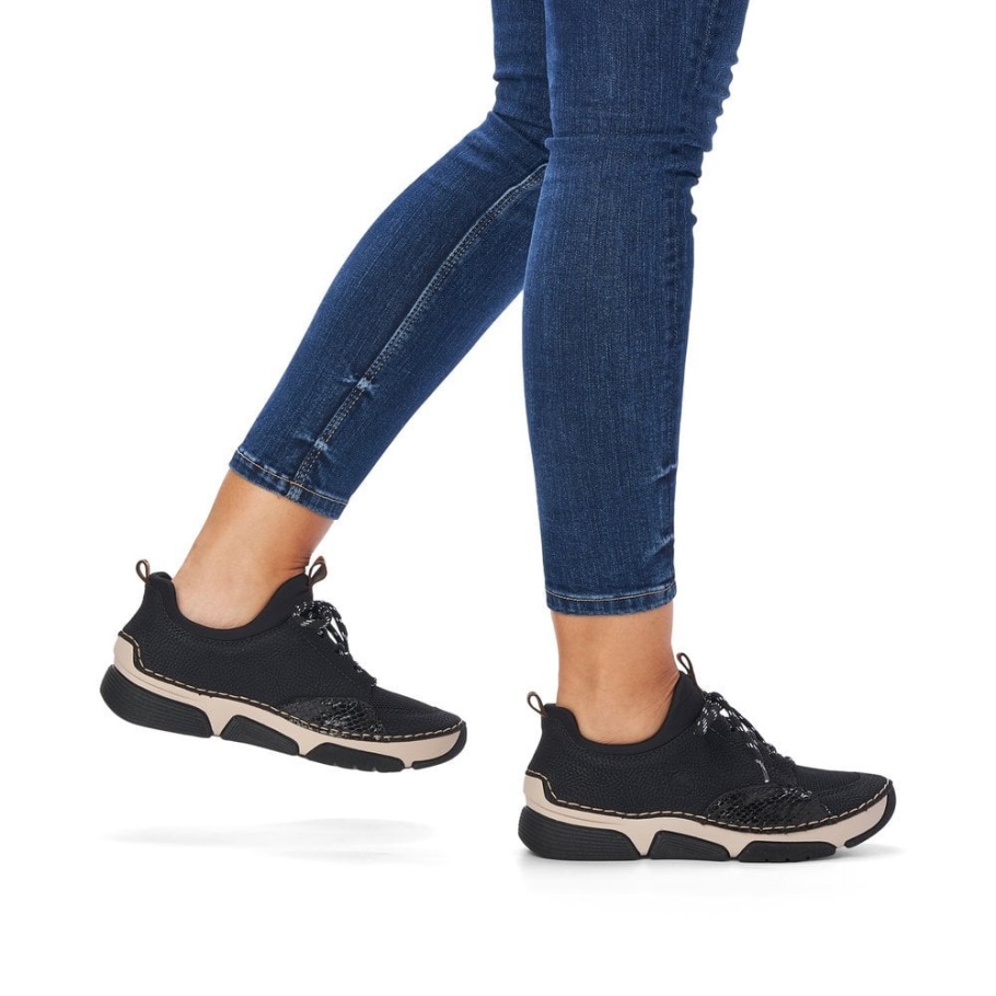 Rieker 45913 Damen Freizeitschuhe Schwarz