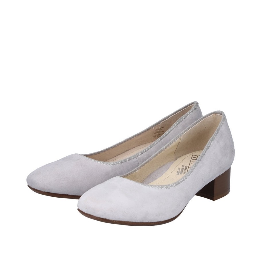 Rieker 49260 Damen Slipper Grau
