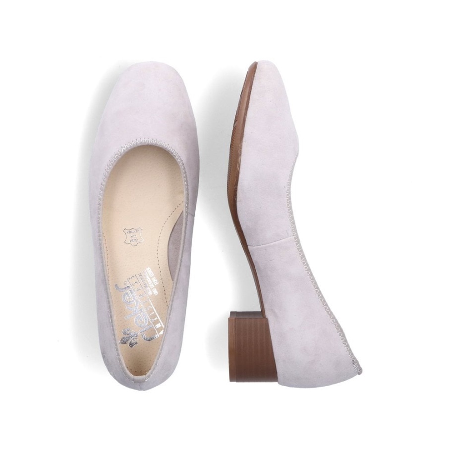 Rieker 49260 Damen Slipper Grau