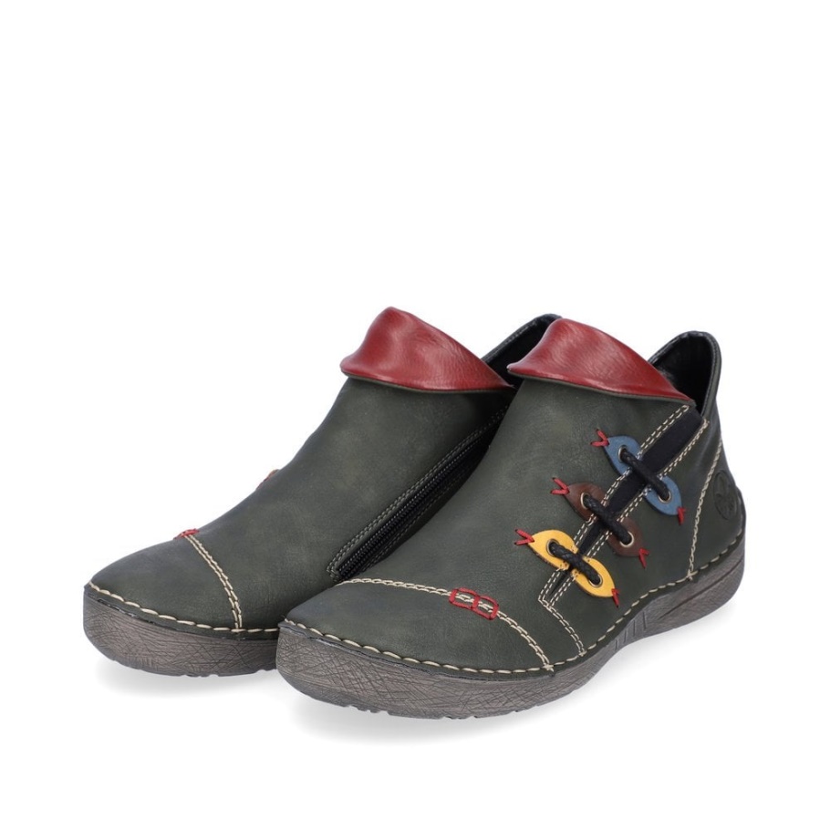 Rieker 72581-54 Damen Grüne Stiefeletten Grün