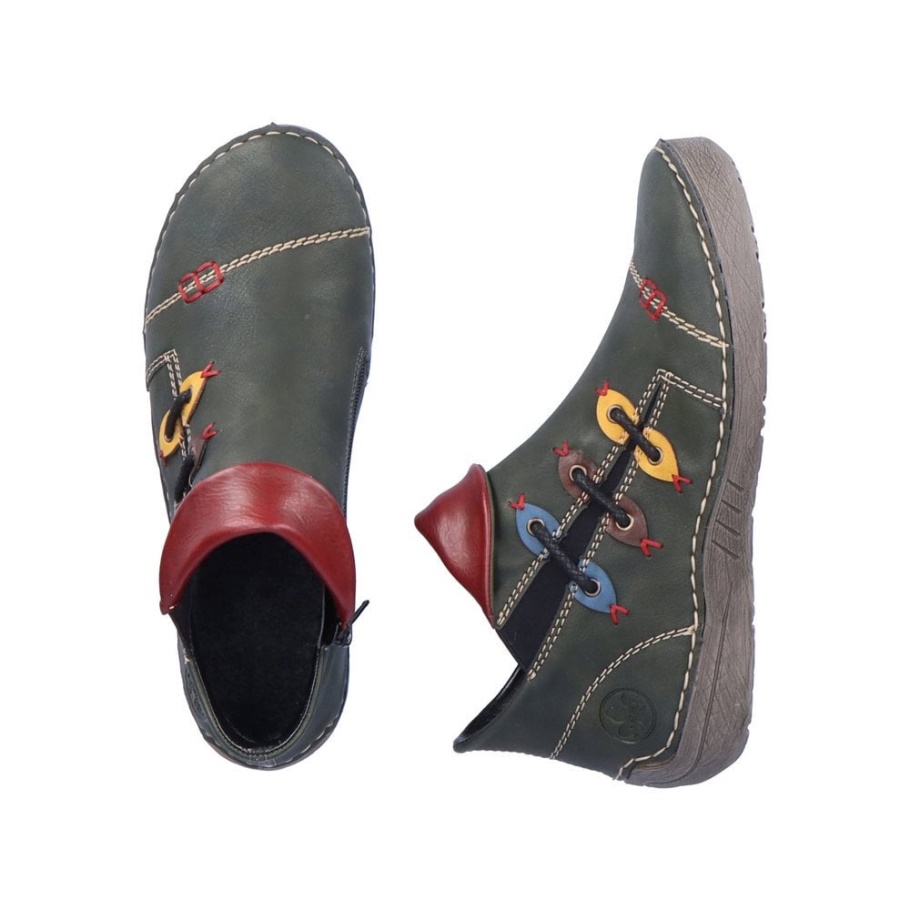 Rieker 72581-54 Damen Grüne Stiefeletten Grün