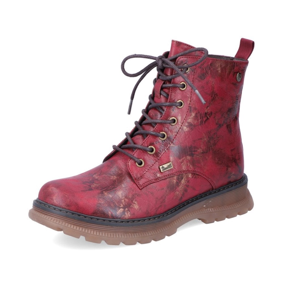 Rieker 92810 Damen Stiefel Rot
