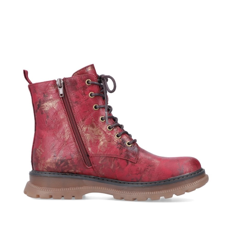 Rieker 92810 Damen Stiefel Rot