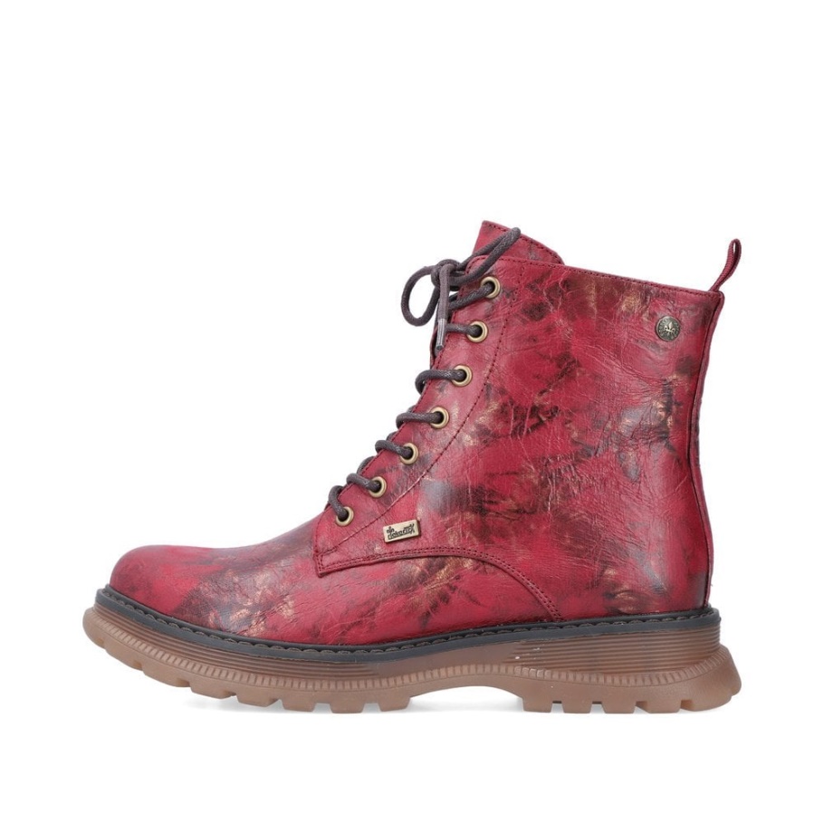 Rieker 92810 Damen Stiefel Rot
