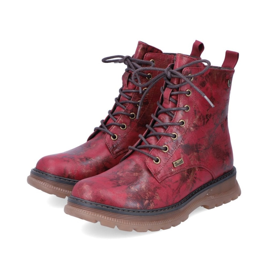 Rieker 92810 Damen Stiefel Rot