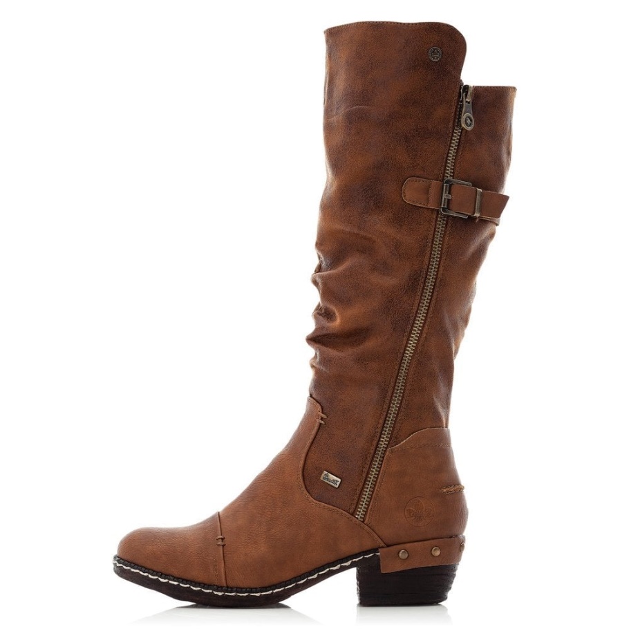 Rieker 93654-22 Damen Braune Kniehohe Stiefel