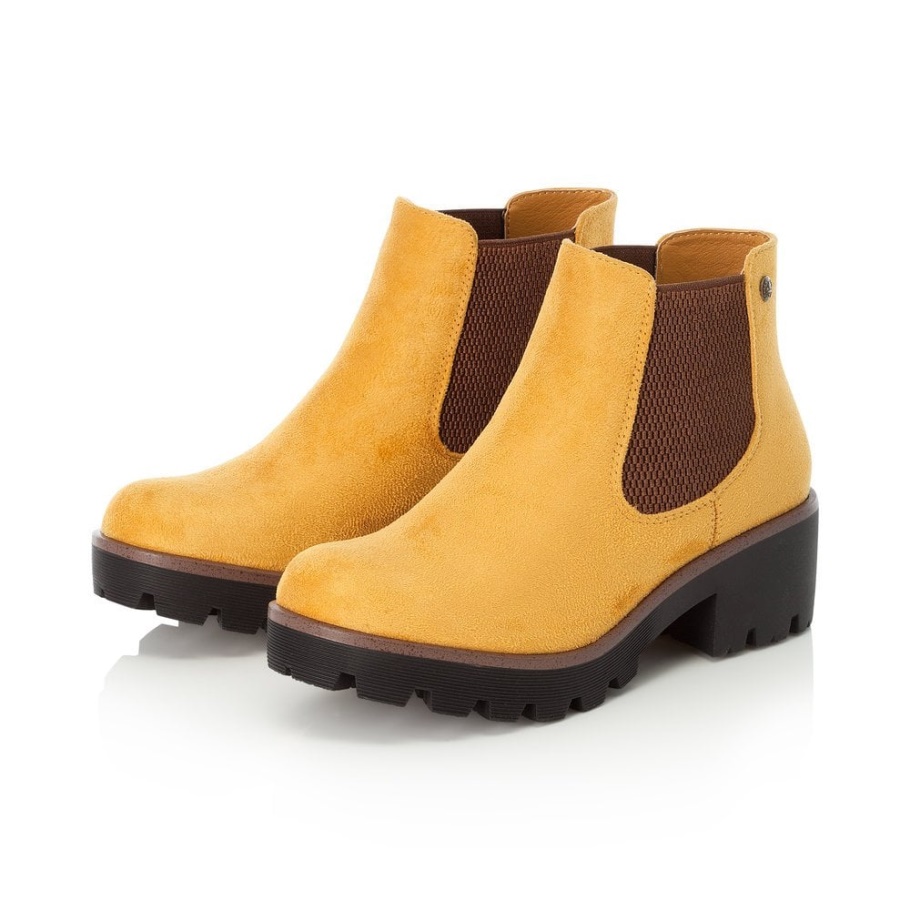 Rieker 99284-68 Damen Gelbe Stiefeletten