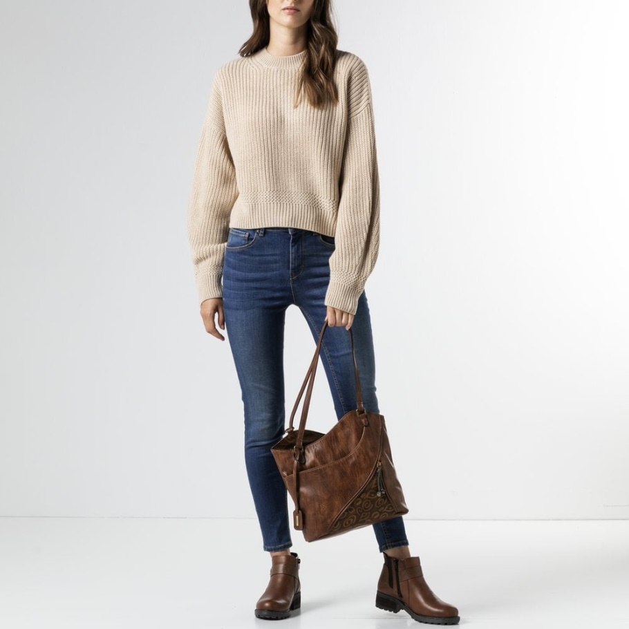 Rieker H1025-22 Damen Braun Reißverschluss Handtasche Braun