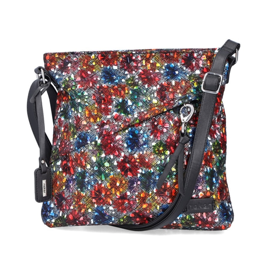 Rieker H1040-94 Damentasche Mit Mehreren Reißverschlüssen Metallic