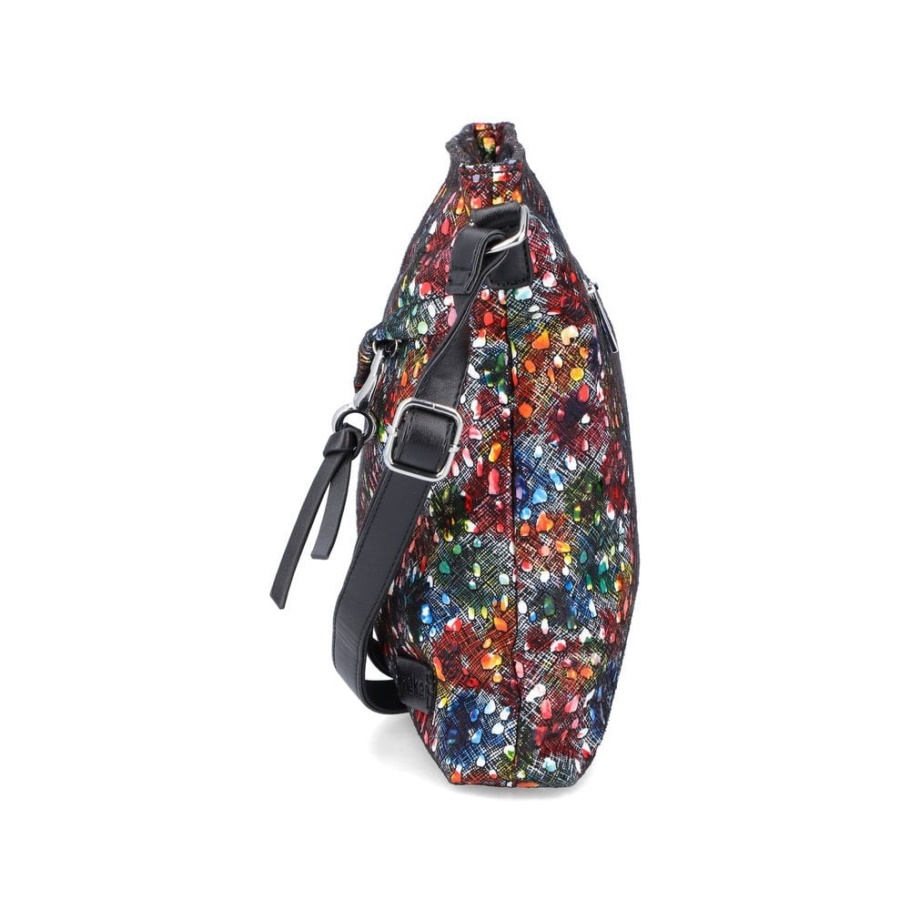 Rieker H1040-94 Damentasche Mit Mehreren Reißverschlüssen Metallic