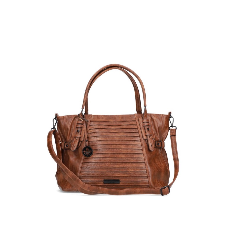 Rieker H1083-22 Damen Braun Reißverschluss Handtasche Braun