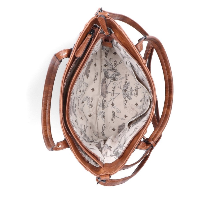 Rieker H1083-22 Damen Braun Reißverschluss Handtasche Braun