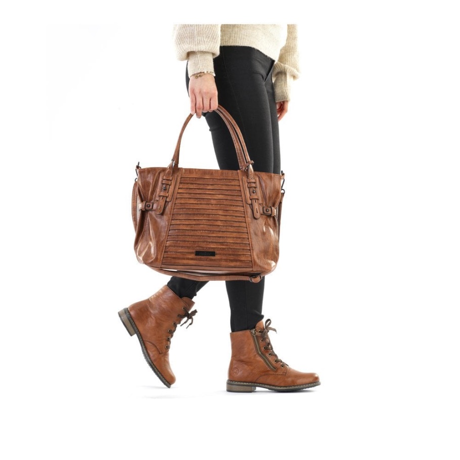 Rieker H1083-22 Damen Braun Reißverschluss Handtasche Braun