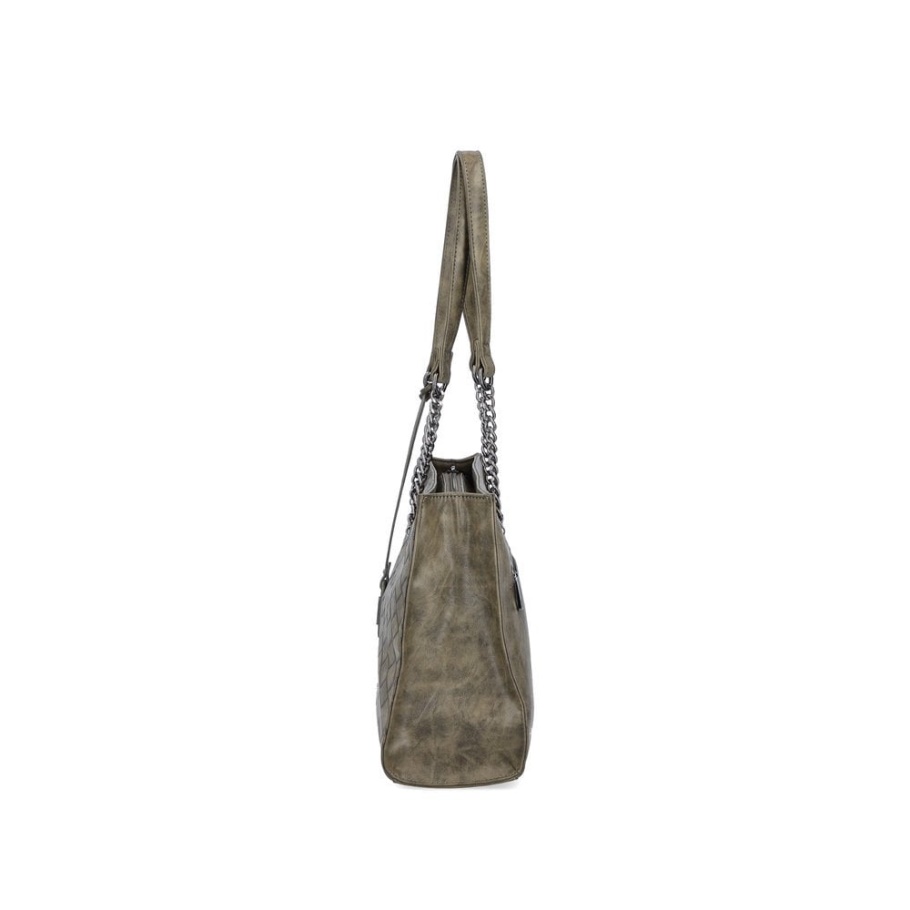 Rieker H1336-54 Damen Grün Reißverschluss Handtasche Grün