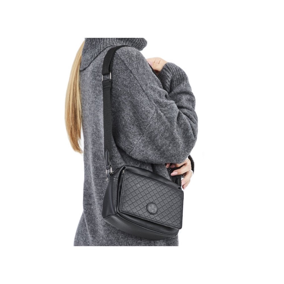 Rieker H1455-00 Damen Schwarz Reißverschluss Handtasche Schwarz