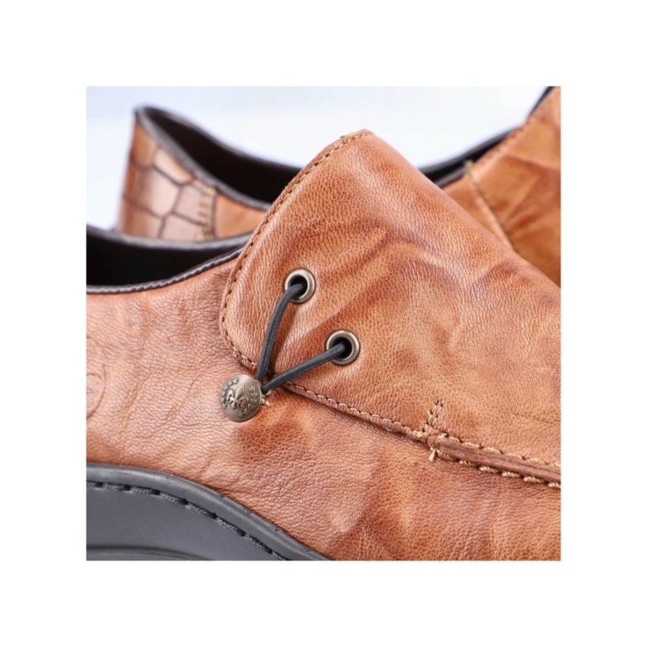 Rieker L1750 Damen Slip-on Schuhe Braun