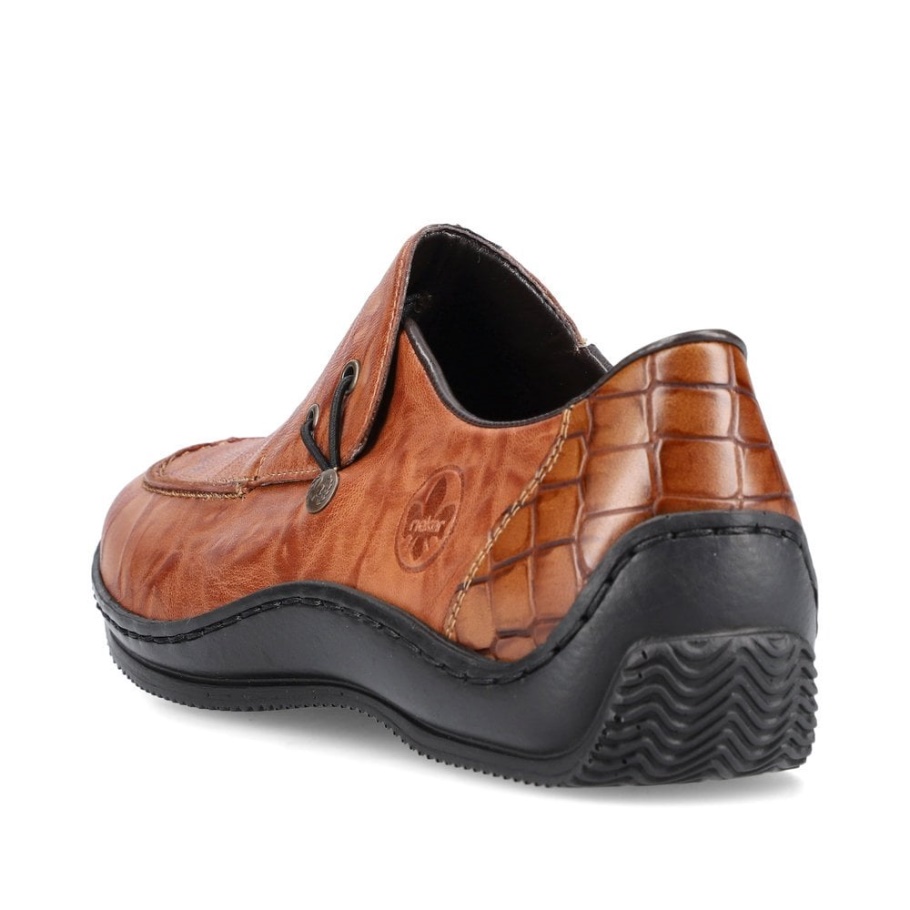 Rieker L1750 Damen Slip-on Schuhe Braun