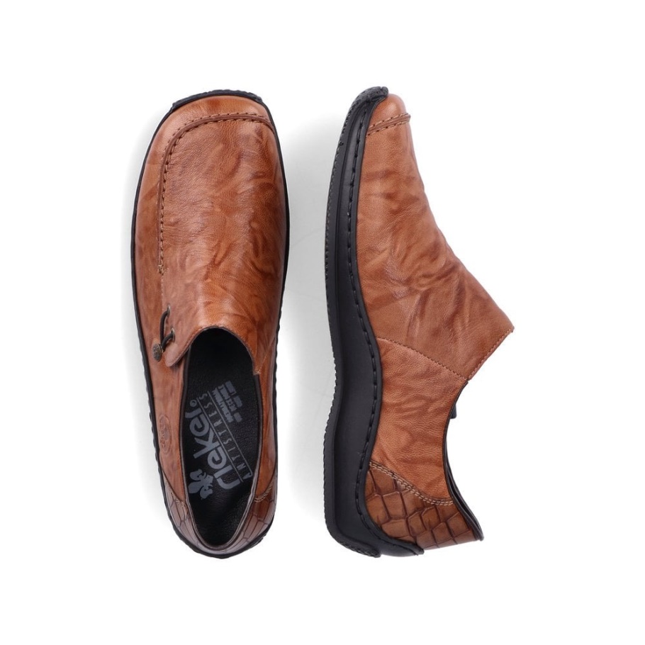 Rieker L1750 Damen Slip-on Schuhe Braun