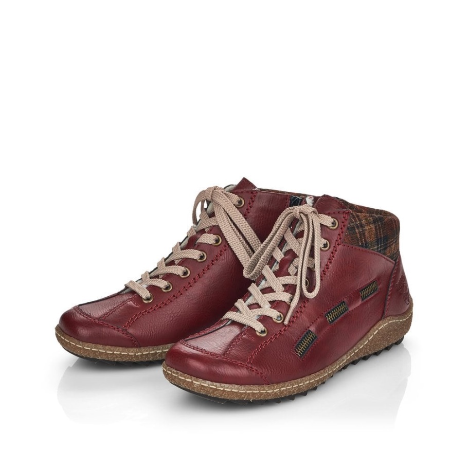 Rieker L7543 Damen Stiefeletten Rot