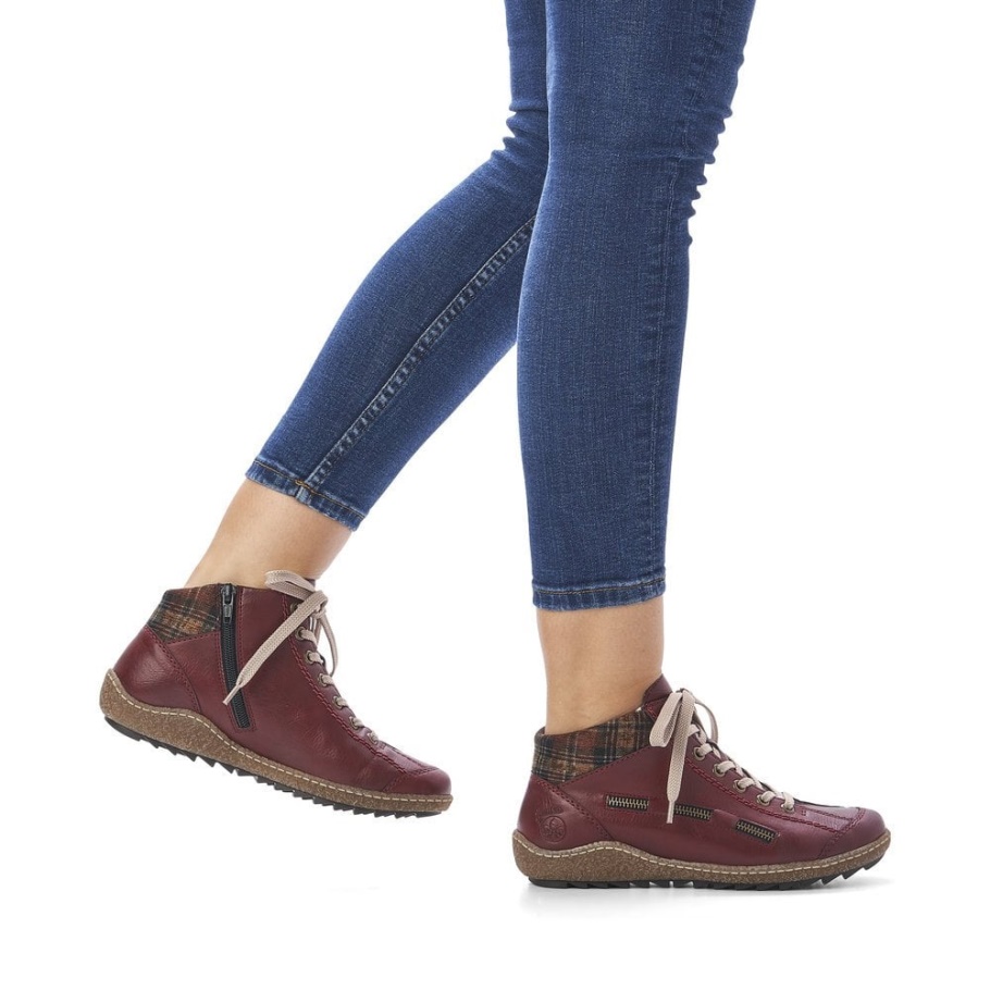 Rieker L7543 Damen Stiefeletten Rot
