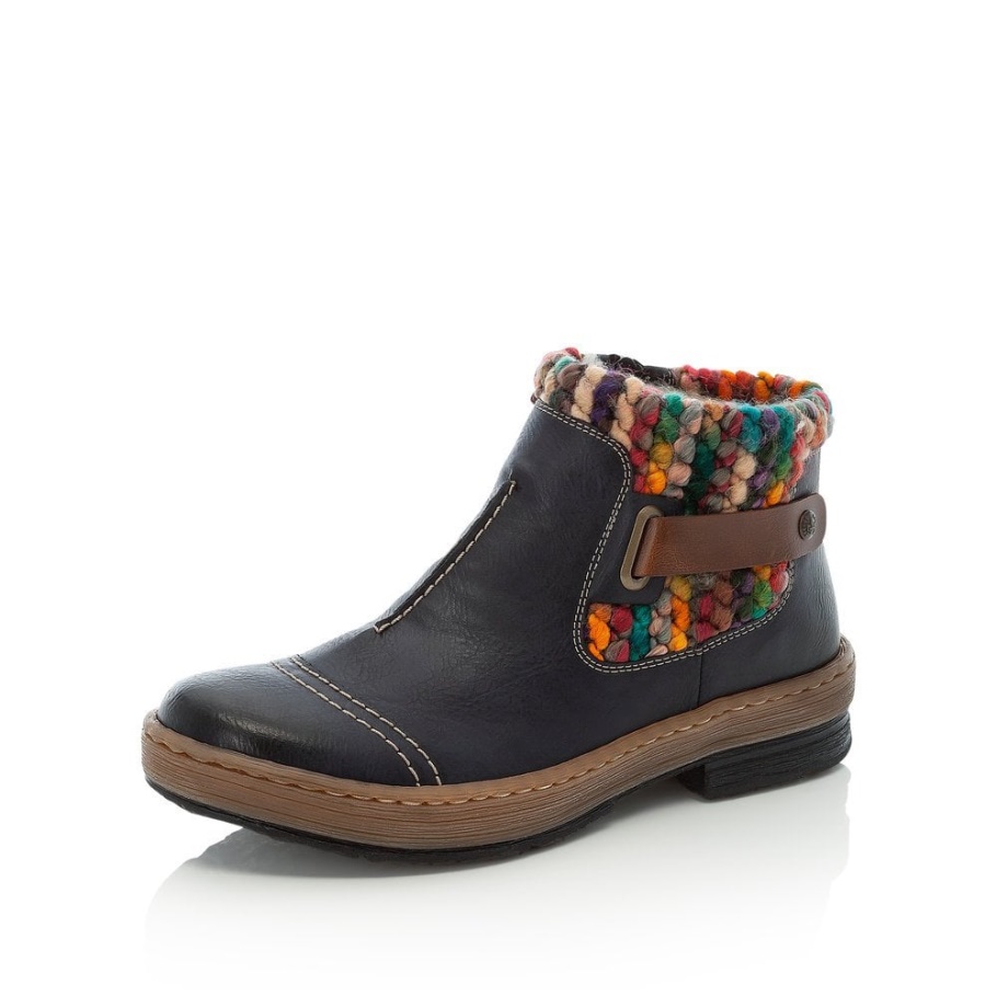 Rieker Z6784 Damenstiefel Blau