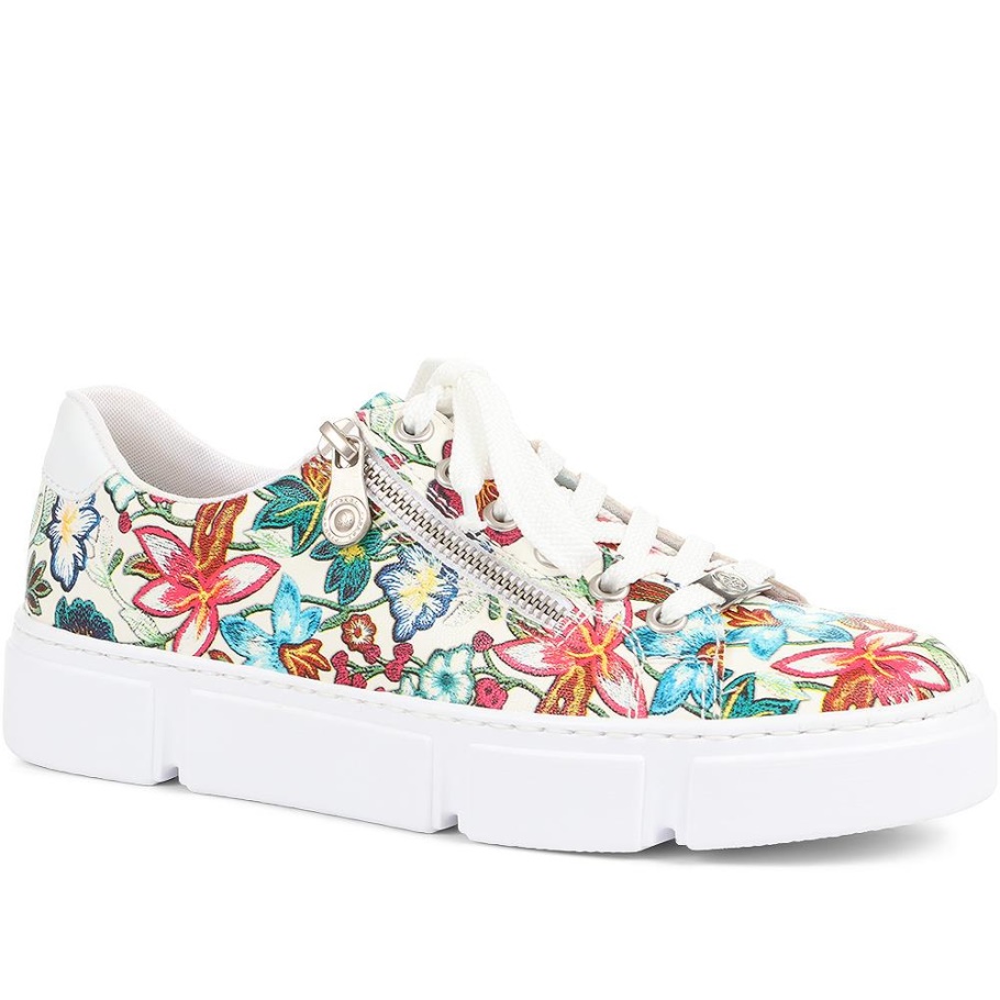 Rieker Florale Klobige Plateau-Sneaker