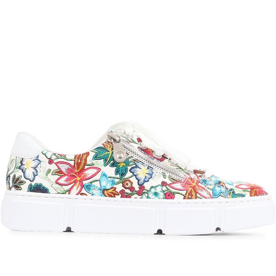 Rieker Florale Klobige Plateau-Sneaker