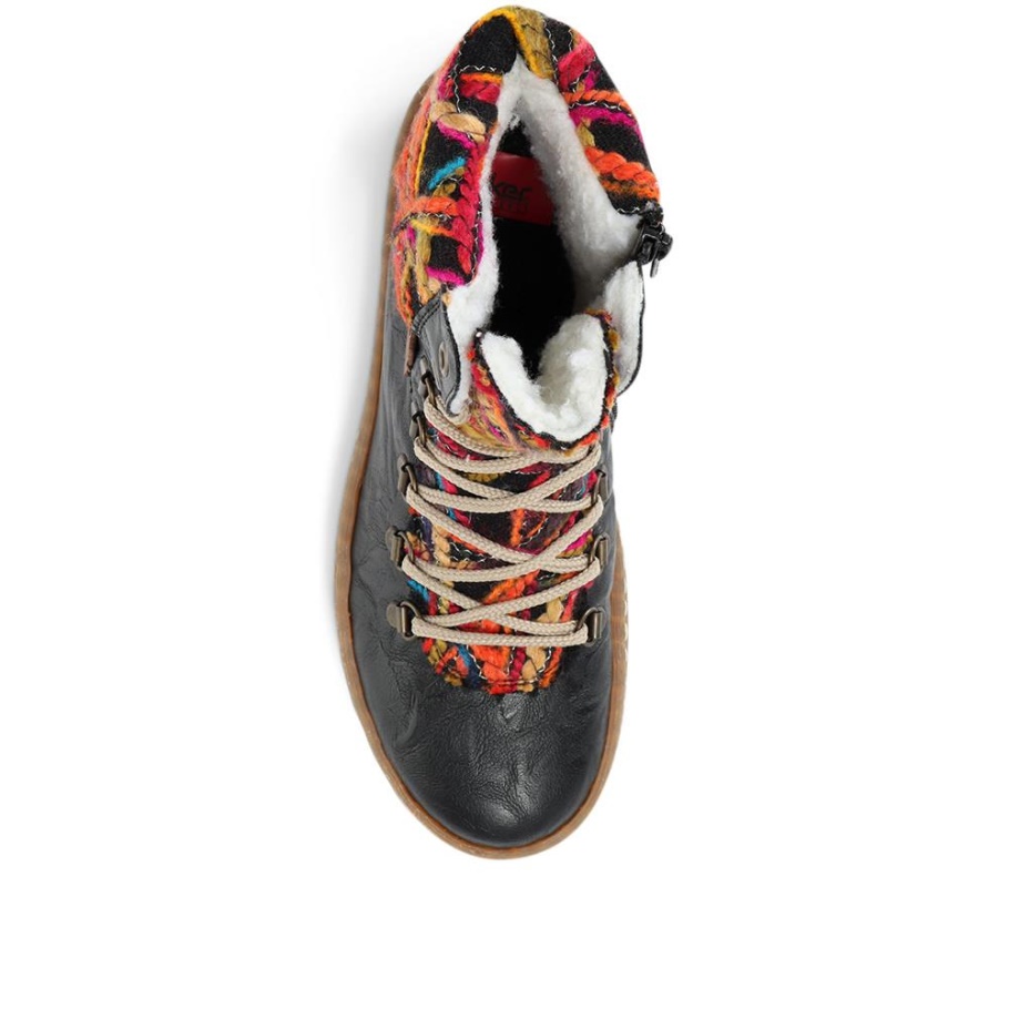 Rieker Schnürstiefelette Schwarz